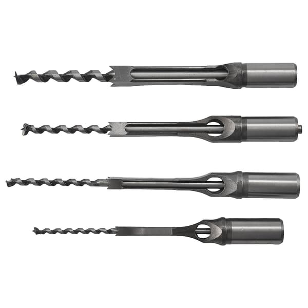 4 stk Trebearbeiding Firkantet Hullbor Tre Mortise Meisel Sett Mortise Meisel Bits Kit Trebearbeiding Se U