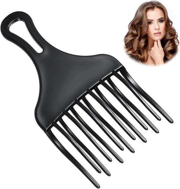 5 delar Afro Pick Comb, Plast Bredtandad Afro Comb, Lockigt Hår Comb