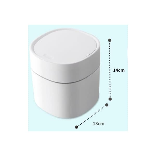 Small Desktop Trash Can with Lid for Countertop, Vanity, Bathroom, Bedroom, Kids' Trash Can