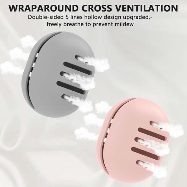 Gris, Rose - 2-pack andningsbara sminksvamphållare
