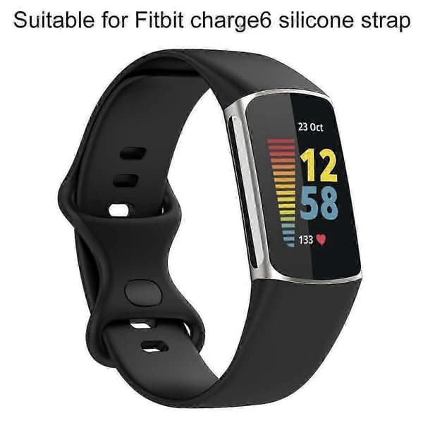Fitbit Charge 6 and Fitbit Charge 5 Silicone Replacement Strap, Soft Sport Strap