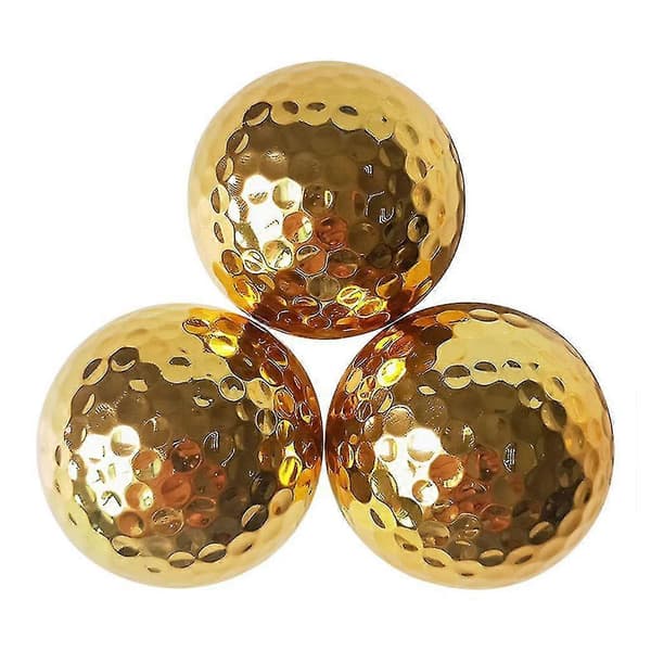 4,26 cm pläterade guldgolfbollar för golfare inomhus utomhus svingputterträning -Yx