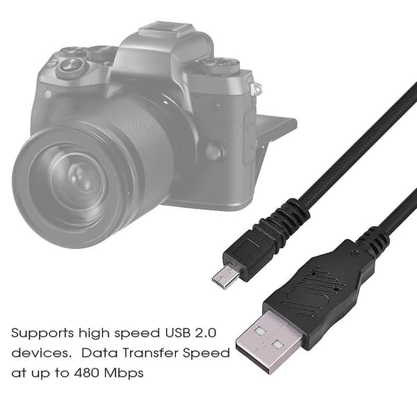 USB Data Cable USB 2.0 Mini B 5-Pin for Canon IXUS Cameras