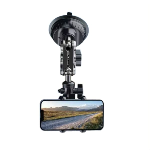 Car-specific suction cup phone mount for filming, ABS 360° rotating, adjustable for portrait and landscape, for dashboard and windshield during livestreaming