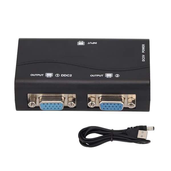 VGA-splitter 1 in 2 ut 250MHz USB-driven 1920x1440 1080P KLB