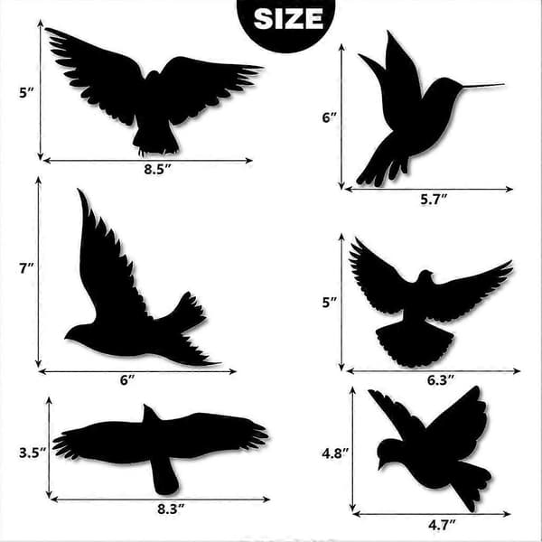16 Pcs Large Anti-Collision Window Decals Hummingbird Window Decals Glass