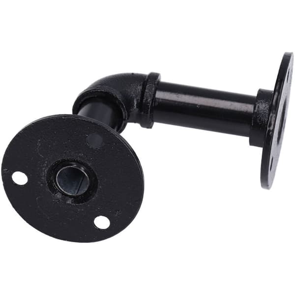 Black Retro Wall Shelf with Brackets - Compatible with IKEA, 2-Pack