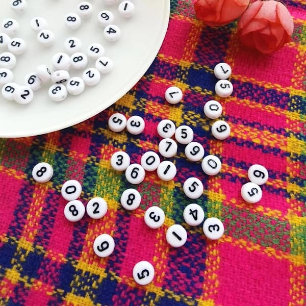 4x7mm Round Number Beads Acrylic 0-9 White DIY Handmade Beads Jewelry Accessories 500pcs