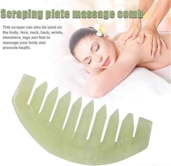 Jade Sten Massagekam Traditionel Naturlig Jade Massager Akupunktur Hovedterapi Triggerpunktsbehandling