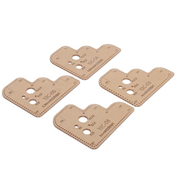 4 Pieces Acrylic Templates DIY Transparent Round Ruler Stencils Cutting Tool with Protective Layer for Crafts