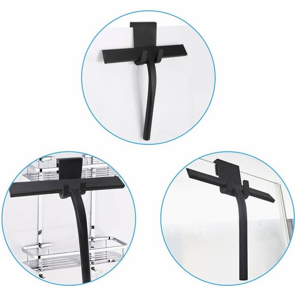 Silicone Squeegee with Hook Black Color Glass Silicone Scraper Window Cleaning Tool