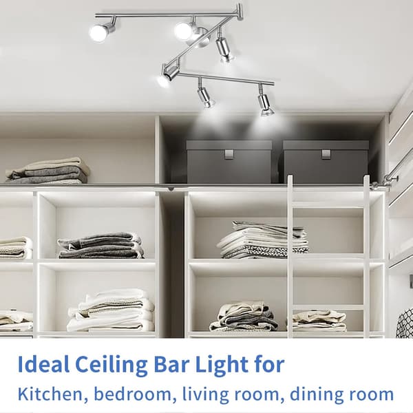 Ceiling Light with 6 Adjustable LED Spotlights, Rotatable Ceiling Lamps, No Gu10 Bulb Included, Ceiling Lighting