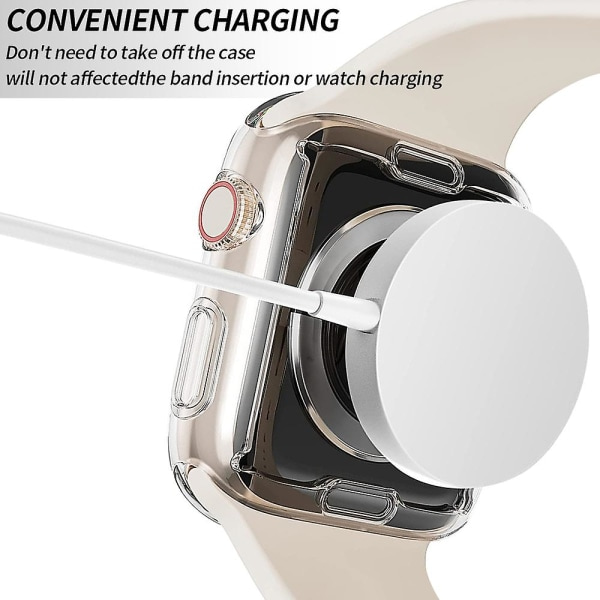 2 kpl Apple Watch -koteloa TPU-näytönsuojalla, läpinäkyvä väri, 44 mm, musta Svart 44mm