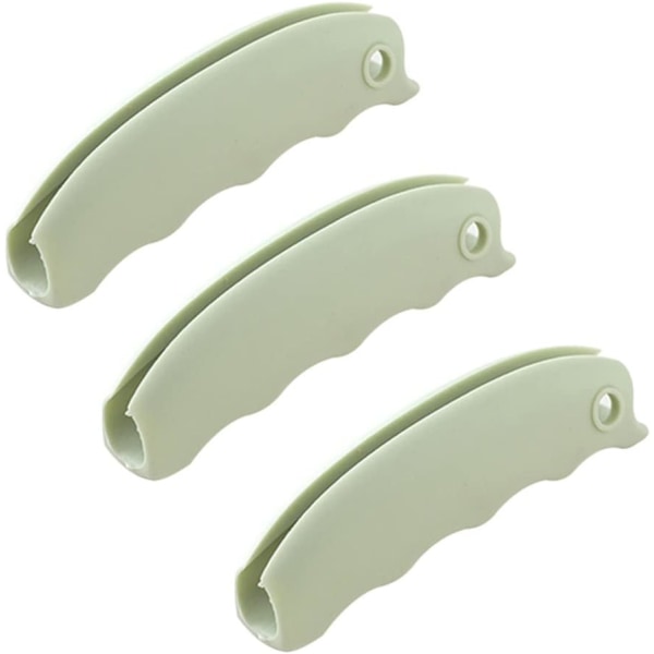 3 stycken（Grön） Matkassehållare Handtag Silikonplastpåse