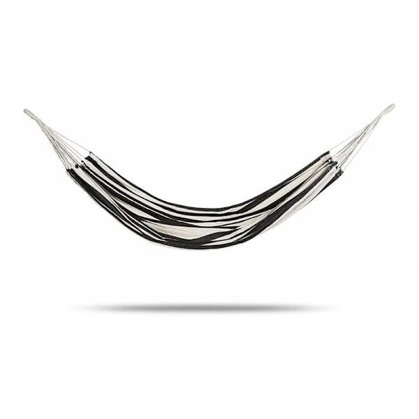 Black and White Canvas Garden Hammock, Thickened Swing Mat, Single Casual Camping with Nylon Bag-Bdd