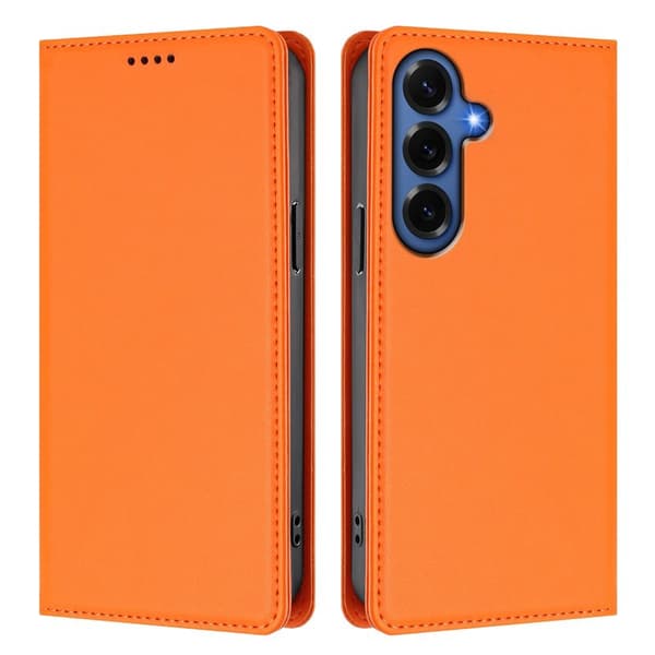 Plånboksfodral till Samsung Galaxy S26 Plus Konstläder RFID - Orange