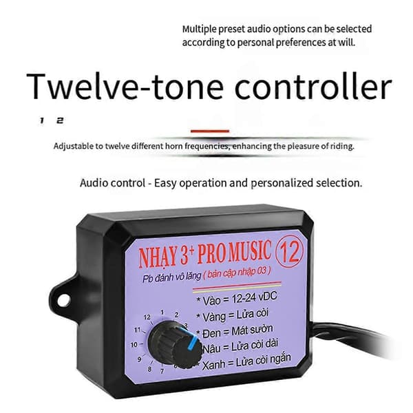 12V-24V 12-lyds musikalsk elektronisk hornstyring 3+Pro horn