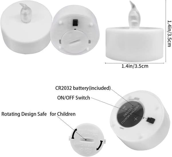 LED-teevalot, realistisesti lepattavat, 48 kpl:n pakkaus