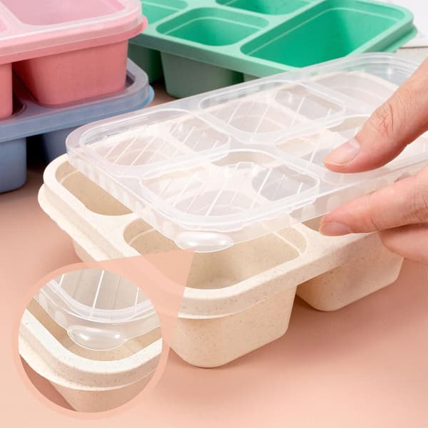 4-delt Bento-boks, snacks for voksne og barn, matboks med 5 rom, gjenbrukbar matboks for matlaging, separat matbeholder
