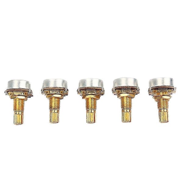 5 stk B500k Potentiometer Splined Pot Elguitar Bas Effektforstærker Tonevolumen