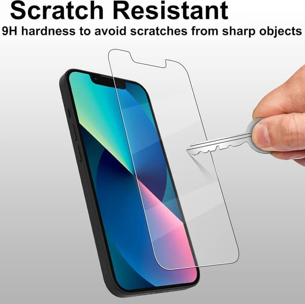 [4-pakkaus näytönsuoja iPhone 16e, iPhone 14, iPhone 13 & 13 Pro (6,1 tuumaa), karkaistu lasikalvo