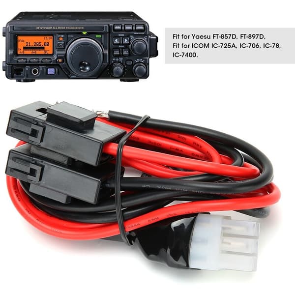 1m/3,3ft bilradioströmkabel kortvåg passar Yaesu FT-857D FT-897D