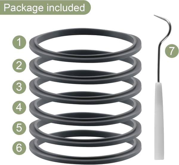 6 Blender Gaskets - Sealing Rings for NutriBullet 600W/900W - Replacement Rubber Rings