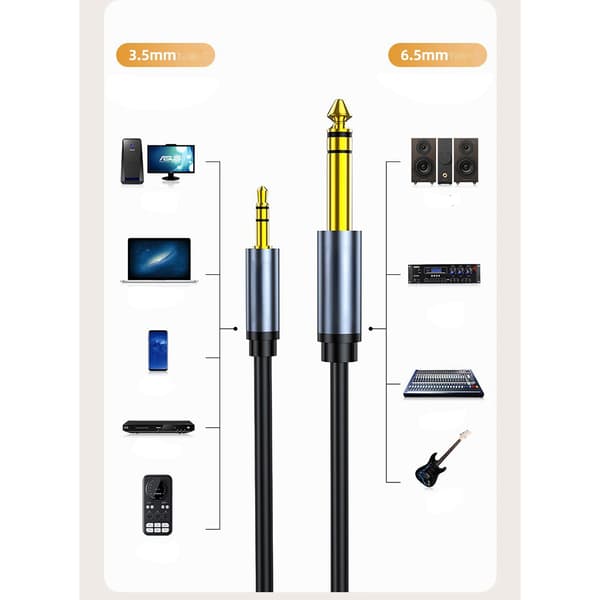 6.5mm til 3.5mm Han til Han Lydkabel - Tilslut Dine Enheder Problemfrit 5 m 5 m 5 m