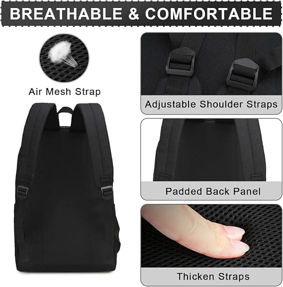 Backpack for School, Water-Resistant Unisex 15.6 inch Laptop Backpack