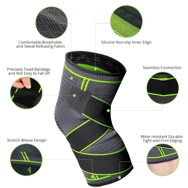 Sport Knee Pads, 2 Pieces Adjustable Elastic Knee Pads, Sport Compression Knee Pads,