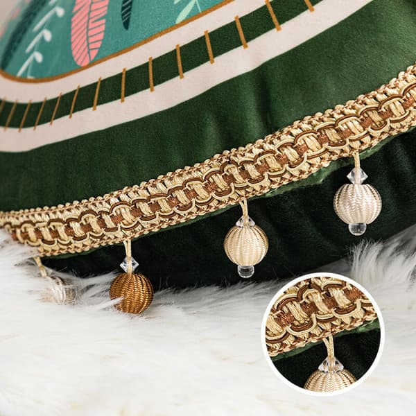 Pillowcase 25x25cm Leaf Home Decorative Pillowcase Square Decorative Pillowcase Linen Pillowcase for Sofa Car Bedroom 2 pcs Green 4