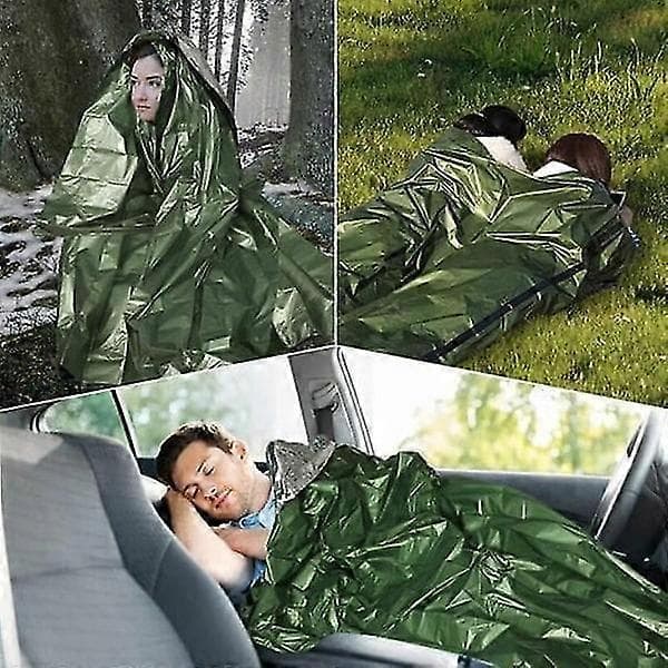 Nødsovepose med Paracord, Ultralett Vanntett Termisk Overlevelsesfilt for Camping
