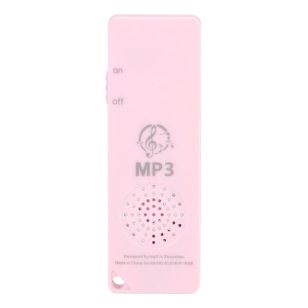MP3-afspiller tabsfri lydkvalitet multifunktionel bærbar understøtter 64 GB hukommelseskort Mini MP3 til studerende pink