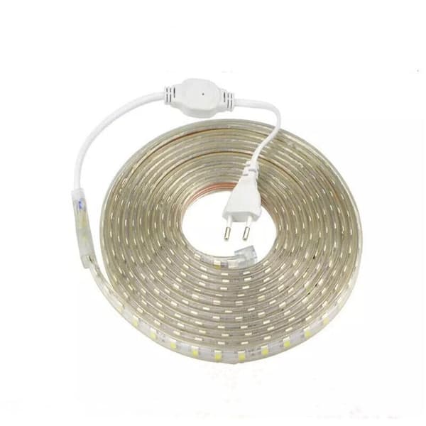 Meter LED-stripe med bryter IP65 Vanntett LED-stripe, 220V LED-stripe, Kaldhvit