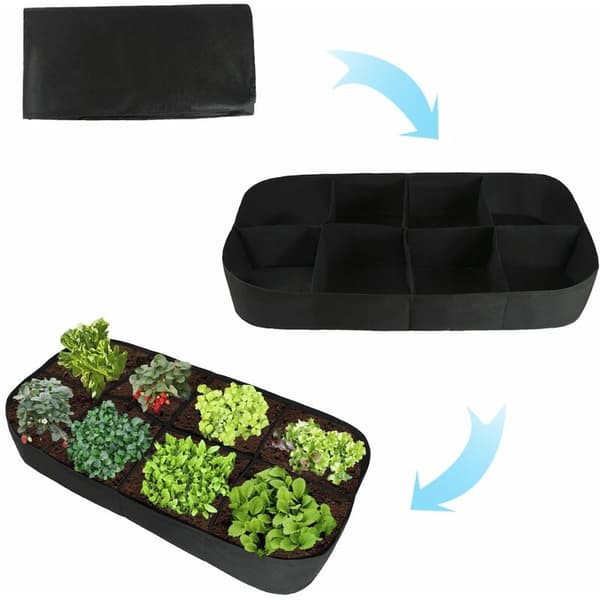 Stoff Hage Plante Plante, Potteplante i Potte, i Potte Rektangulær Pose, 8-Hulls Rektangulær Plante Plante