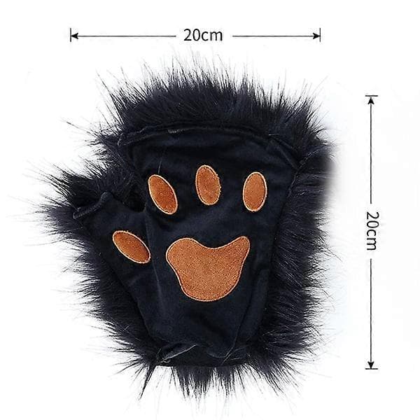Simulation Plush Fox Ears Headband Tail Cosplay Costume Dark Grey Dark grey