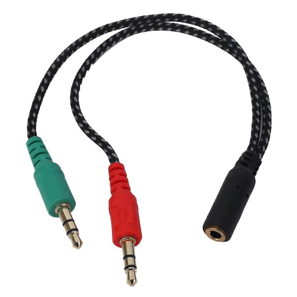 Ph Splitter til computer, Hovedtelefonadapter til PC og mikrofon, 3.5mm hun til 3.5mm