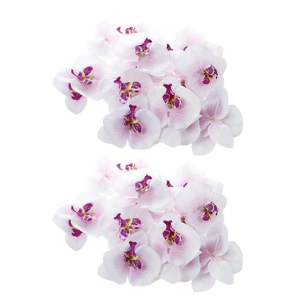 40 stk. 9 cm sommerfugleorkidé kunstige blomsterhoveder dekoration til bryllup hårklemme tilbehør