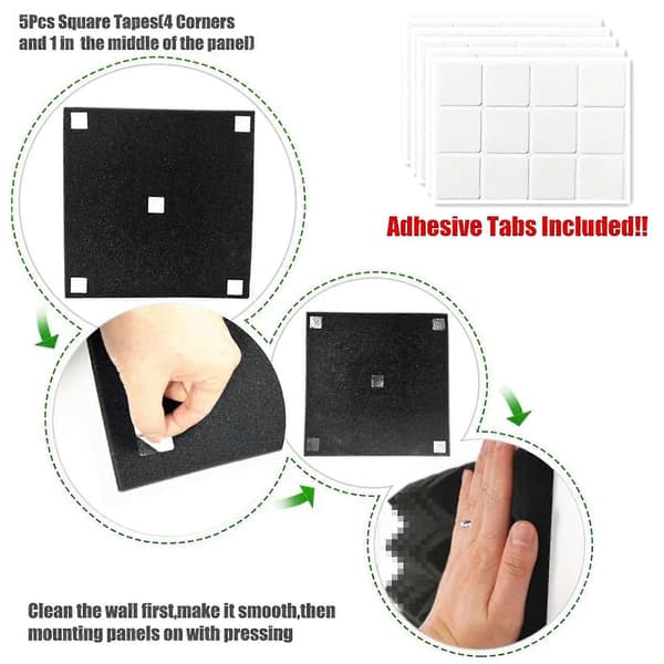 Studio Acoustic Foam Panels Soundproofing Sponge Diffusers Drum Room Absorption Treatment Wall Sound F