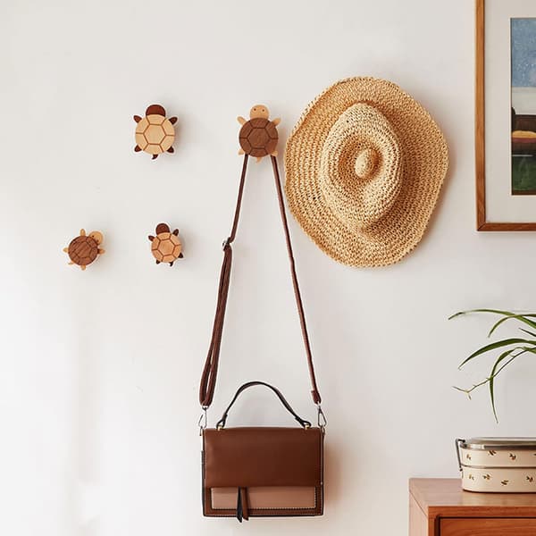 Wall Hooks for Hanging Clothes Hooks Wall Mounted Towel Hook Wall Hanger Wood Hat Hooks Coat Rack, L