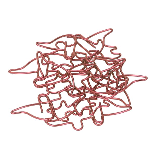 100 stk. formede papirclips Røde Triceratops-formede metalgalvaniseringsproces Lette bærbare kontorclips til dokumenter