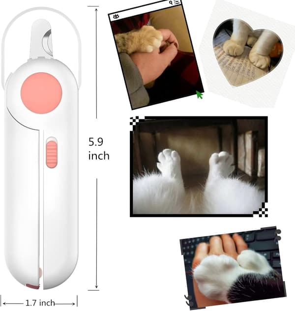 Klosaks og trimmer til hunde og katte, med LED-belysning for sikkerhed