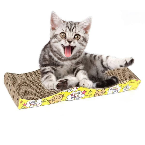 3x Kitten Corrugated Scratch Board Scratch Mat Bed Mat Scratch Care