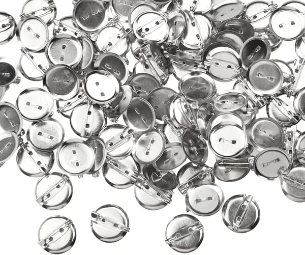 100 stk. runde nåleholdere til badges, brocher, knapper, 20 mm til DXGHC