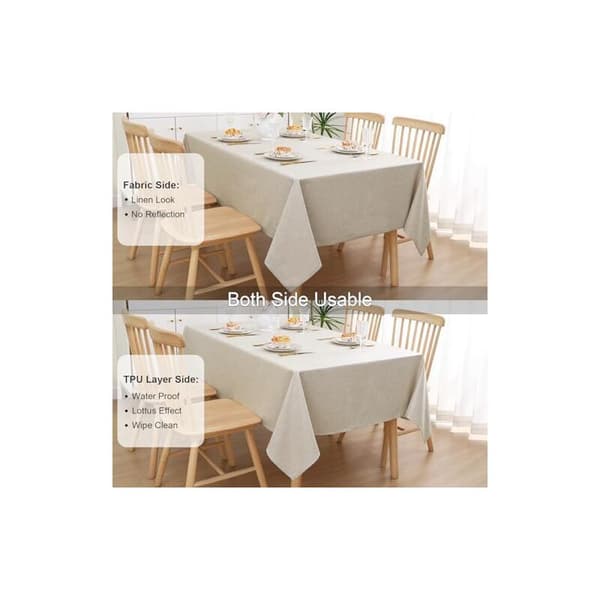 (1400 × 1000 × 5) Duk Rektangulär Linne 100 x 140 cm Vattentät Bordskydd Utomhus Bordskydd För Matsal, Trädgård