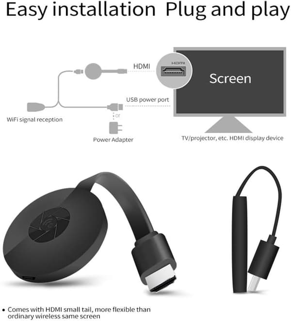 G2 2.4G Trådløs WiFi Display Dongle, 1080 Trådløs HDMI Display Mottaker DLNA Airplay Miracast iOS Android Windows