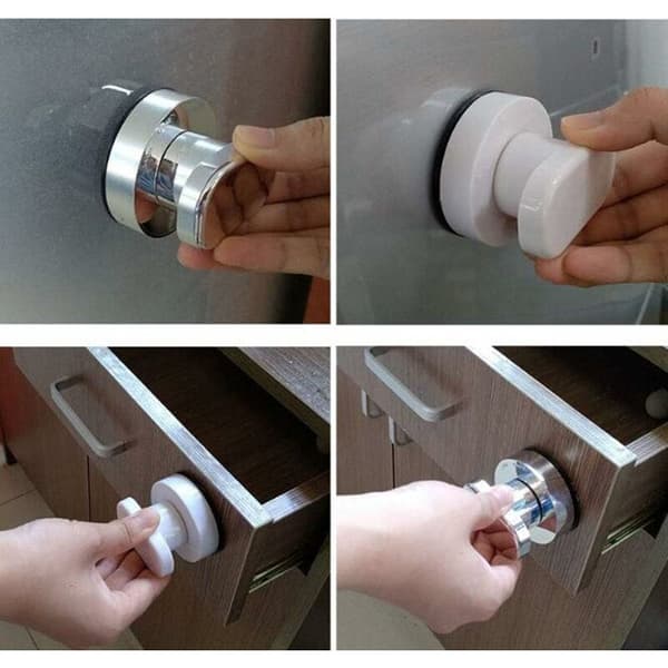 Strong Sticky Suction Cup Glass Door Window Handle Kitchen Refrigerator Drawer Cabinet Pull Bathroom Wall Rail Shower Rail Suction Cup (Silver)