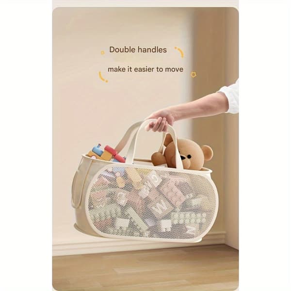 Large Toy Storage Basket, Transparent, Divided Compartments, Durable Horizontal Horisontell