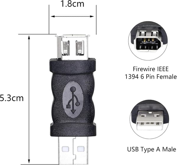 #USB1394-pää 6P-sovitin USB - Firewire, 1394-sovitin#