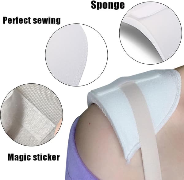 Foam Shoulder Pads, 1.5cm Thick, Black and White, Pair for Jackets and T-shirts